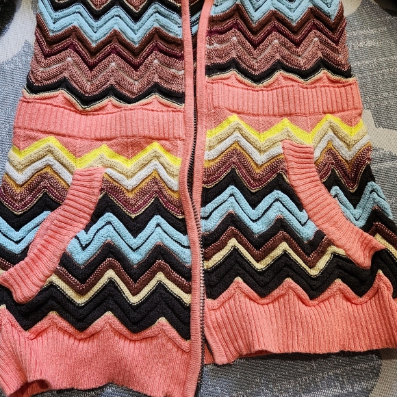 Missoni x Target Zig Zag Chevron Print Girl’s Hooded Zipper Sweater Size M - Picture 7 of 13